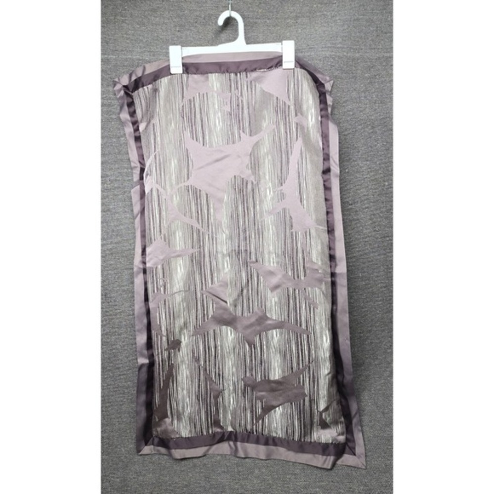 Vera Wang Metallic Abstract Jacquard Pillow‎ Sham Mauve Silver Satin Flange